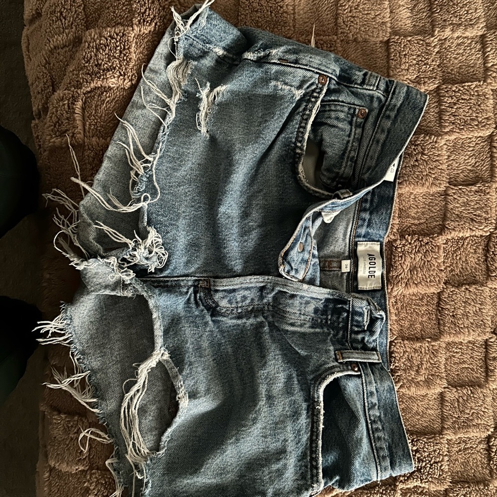 Agolde Distressed Denim Shorts size 28